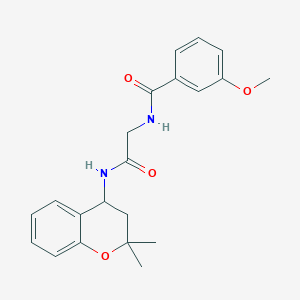 molecular formula C21H24N2O4 B7143665 N-[2-[(2,2-dimethyl-3,4-dihydrochromen-4-yl)amino]-2-oxoethyl]-3-methoxybenzamide 