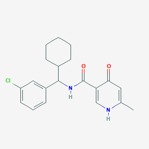 molecular formula C20H23ClN2O2 B7143780 N-[(3-chlorophenyl)-cyclohexylmethyl]-6-methyl-4-oxo-1H-pyridine-3-carboxamide 