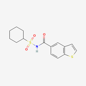 molecular formula C15H17NO3S2 B7143786 N-cyclohexylsulfonyl-1-benzothiophene-5-carboxamide 