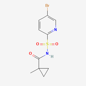 molecular formula C10H11BrN2O3S B7143793 N-(5-bromopyridin-2-yl)sulfonyl-1-methylcyclopropane-1-carboxamide 