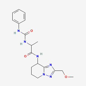 molecular formula C18H24N6O3 B7143817 N-[2-(methoxymethyl)-5,6,7,8-tetrahydro-[1,2,4]triazolo[1,5-a]pyridin-8-yl]-2-(phenylcarbamoylamino)propanamide 