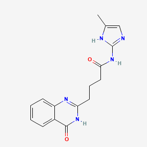 molecular formula C16H17N5O2 B7143870 N-(5-methyl-1H-imidazol-2-yl)-4-(4-oxo-3H-quinazolin-2-yl)butanamide 