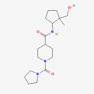 molecular formula C18H31N3O3 B7143875 N-[2-(hydroxymethyl)-2-methylcyclopentyl]-1-(pyrrolidine-1-carbonyl)piperidine-4-carboxamide 