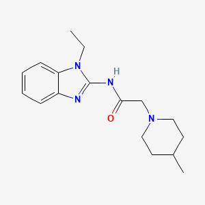 molecular formula C17H24N4O B7143883 N-(1-ethylbenzimidazol-2-yl)-2-(4-methylpiperidin-1-yl)acetamide 