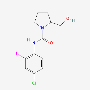 molecular formula C12H14ClIN2O2 B7143913 N-(4-chloro-2-iodophenyl)-2-(hydroxymethyl)pyrrolidine-1-carboxamide 