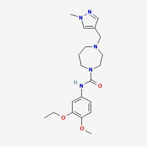 molecular formula C20H29N5O3 B7143939 N-(3-ethoxy-4-methoxyphenyl)-4-[(1-methylpyrazol-4-yl)methyl]-1,4-diazepane-1-carboxamide 