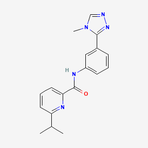 molecular formula C18H19N5O B7144048 N-[3-(4-methyl-1,2,4-triazol-3-yl)phenyl]-6-propan-2-ylpyridine-2-carboxamide 