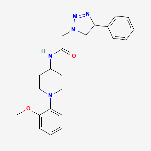 molecular formula C22H25N5O2 B7144081 N-[1-(2-methoxyphenyl)piperidin-4-yl]-2-(4-phenyltriazol-1-yl)acetamide 