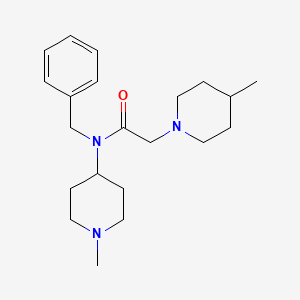 molecular formula C21H33N3O B7144206 N-benzyl-N-(1-methylpiperidin-4-yl)-2-(4-methylpiperidin-1-yl)acetamide 