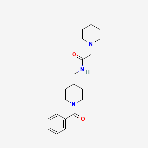 molecular formula C21H31N3O2 B7144209 N-[(1-benzoylpiperidin-4-yl)methyl]-2-(4-methylpiperidin-1-yl)acetamide 