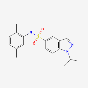 molecular formula C19H23N3O2S B7144262 N-(2,5-dimethylphenyl)-N-methyl-1-propan-2-ylindazole-5-sulfonamide 