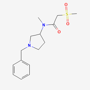 molecular formula C15H22N2O3S B7144278 N-(1-benzylpyrrolidin-3-yl)-N-methyl-2-methylsulfonylacetamide 