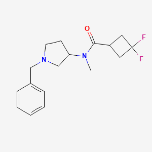 molecular formula C17H22F2N2O B7144290 N-(1-benzylpyrrolidin-3-yl)-3,3-difluoro-N-methylcyclobutane-1-carboxamide 