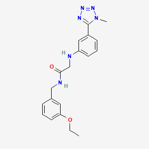 molecular formula C19H22N6O2 B7144373 N-[(3-ethoxyphenyl)methyl]-2-[3-(1-methyltetrazol-5-yl)anilino]acetamide 