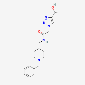 molecular formula C19H27N5O2 B7144428 N-[(1-benzylpiperidin-4-yl)methyl]-2-[4-(1-hydroxyethyl)triazol-1-yl]acetamide 