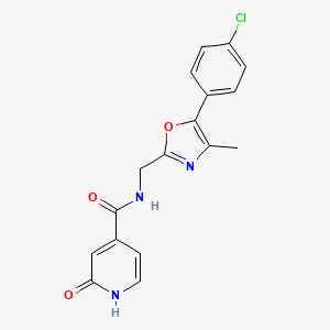 molecular formula C17H14ClN3O3 B7144452 N-[[5-(4-chlorophenyl)-4-methyl-1,3-oxazol-2-yl]methyl]-2-oxo-1H-pyridine-4-carboxamide 