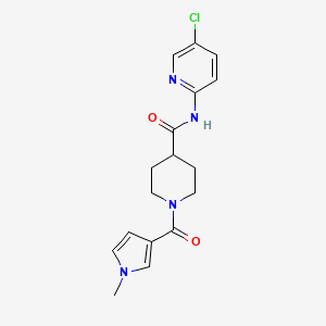 molecular formula C17H19ClN4O2 B7144599 N-(5-chloropyridin-2-yl)-1-(1-methylpyrrole-3-carbonyl)piperidine-4-carboxamide 
