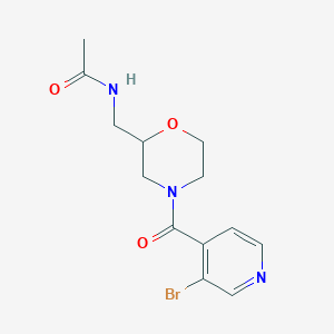 molecular formula C13H16BrN3O3 B7144693 N-[[4-(3-bromopyridine-4-carbonyl)morpholin-2-yl]methyl]acetamide 