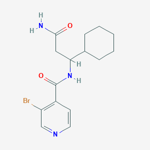 molecular formula C15H20BrN3O2 B7144756 N-(3-amino-1-cyclohexyl-3-oxopropyl)-3-bromopyridine-4-carboxamide 