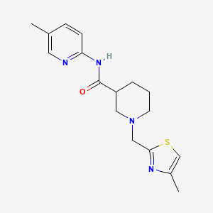 molecular formula C17H22N4OS B7144789 N-(5-methylpyridin-2-yl)-1-[(4-methyl-1,3-thiazol-2-yl)methyl]piperidine-3-carboxamide 