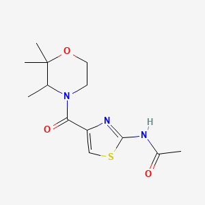 molecular formula C13H19N3O3S B7144802 N-[4-(2,2,3-trimethylmorpholine-4-carbonyl)-1,3-thiazol-2-yl]acetamide 