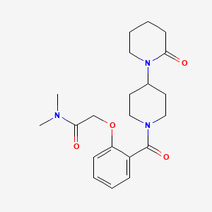 molecular formula C21H29N3O4 B7144934 N,N-dimethyl-2-[2-[4-(2-oxopiperidin-1-yl)piperidine-1-carbonyl]phenoxy]acetamide 