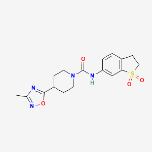 molecular formula C17H20N4O4S B7145027 N-(1,1-dioxo-2,3-dihydro-1-benzothiophen-6-yl)-4-(3-methyl-1,2,4-oxadiazol-5-yl)piperidine-1-carboxamide 
