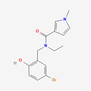 molecular formula C15H17BrN2O2 B7145041 N-[(5-bromo-2-hydroxyphenyl)methyl]-N-ethyl-1-methylpyrrole-3-carboxamide 