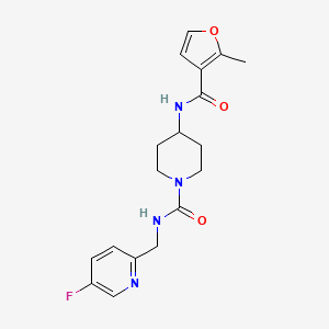 molecular formula C18H21FN4O3 B7145078 N-[(5-fluoropyridin-2-yl)methyl]-4-[(2-methylfuran-3-carbonyl)amino]piperidine-1-carboxamide 