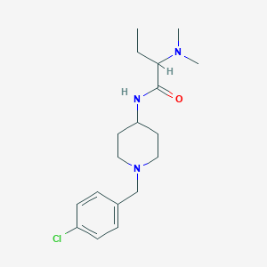 molecular formula C18H28ClN3O B7145102 N-[1-[(4-chlorophenyl)methyl]piperidin-4-yl]-2-(dimethylamino)butanamide 