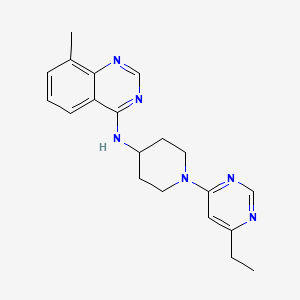 molecular formula C20H24N6 B7145119 N-[1-(6-ethylpyrimidin-4-yl)piperidin-4-yl]-8-methylquinazolin-4-amine 