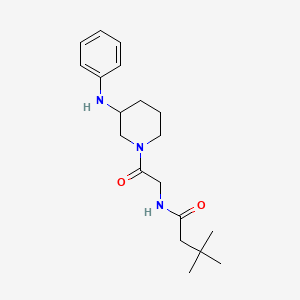 molecular formula C19H29N3O2 B7145139 N-[2-(3-anilinopiperidin-1-yl)-2-oxoethyl]-3,3-dimethylbutanamide 