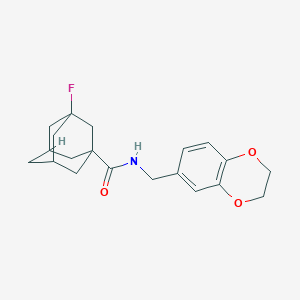 molecular formula C20H24FNO3 B7145178 N-(2,3-dihydro-1,4-benzodioxin-6-ylmethyl)-3-fluoroadamantane-1-carboxamide 