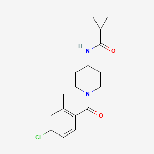 molecular formula C17H21ClN2O2 B7145250 N-[1-(4-chloro-2-methylbenzoyl)piperidin-4-yl]cyclopropanecarboxamide 
