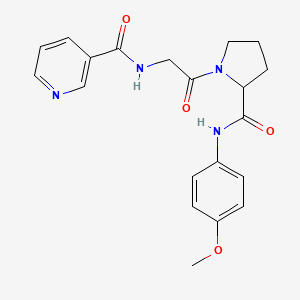molecular formula C20H22N4O4 B7145253 N-[2-[2-[(4-methoxyphenyl)carbamoyl]pyrrolidin-1-yl]-2-oxoethyl]pyridine-3-carboxamide 