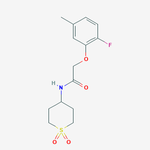 molecular formula C14H18FNO4S B7145258 N-(1,1-dioxothian-4-yl)-2-(2-fluoro-5-methylphenoxy)acetamide 