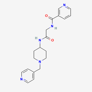 molecular formula C19H23N5O2 B7145279 N-[2-oxo-2-[[1-(pyridin-4-ylmethyl)piperidin-4-yl]amino]ethyl]pyridine-3-carboxamide 
