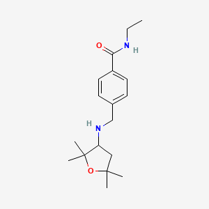 molecular formula C18H28N2O2 B7145295 N-ethyl-4-[[(2,2,5,5-tetramethyloxolan-3-yl)amino]methyl]benzamide 