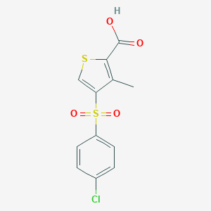 molecular formula C12H9ClO4S2 B071453 4-[(4-氯苯基)磺酰基]-3-甲硫基噻吩-2-甲酸 CAS No. 175137-65-2