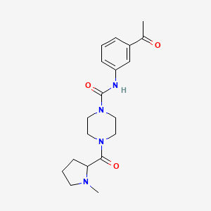molecular formula C19H26N4O3 B7145357 N-(3-acetylphenyl)-4-(1-methylpyrrolidine-2-carbonyl)piperazine-1-carboxamide 