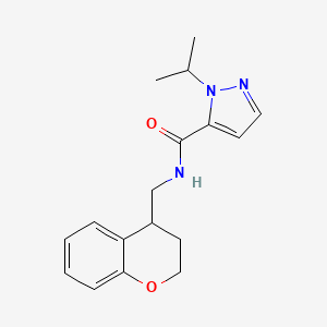 molecular formula C17H21N3O2 B7145423 N-(3,4-dihydro-2H-chromen-4-ylmethyl)-2-propan-2-ylpyrazole-3-carboxamide 