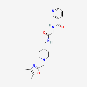 molecular formula C20H27N5O3 B7145465 N-[2-[[1-[(4,5-dimethyl-1,3-oxazol-2-yl)methyl]piperidin-4-yl]methylamino]-2-oxoethyl]pyridine-3-carboxamide 