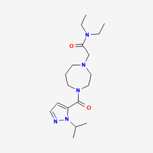 molecular formula C18H31N5O2 B7145485 N,N-diethyl-2-[4-(2-propan-2-ylpyrazole-3-carbonyl)-1,4-diazepan-1-yl]acetamide 