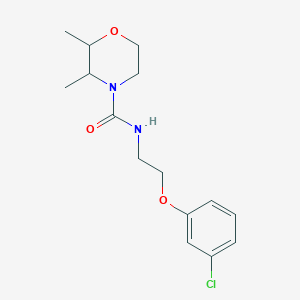 molecular formula C15H21ClN2O3 B7145616 N-[2-(3-chlorophenoxy)ethyl]-2,3-dimethylmorpholine-4-carboxamide 