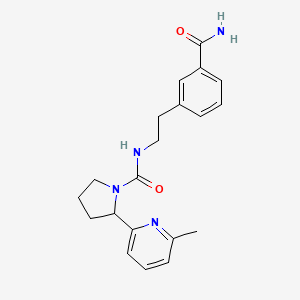 molecular formula C20H24N4O2 B7145670 N-[2-(3-carbamoylphenyl)ethyl]-2-(6-methylpyridin-2-yl)pyrrolidine-1-carboxamide 