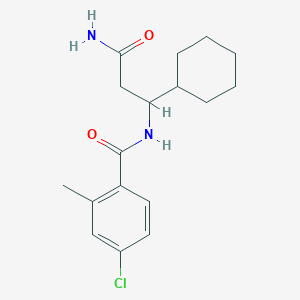molecular formula C17H23ClN2O2 B7145690 N-(3-amino-1-cyclohexyl-3-oxopropyl)-4-chloro-2-methylbenzamide 
