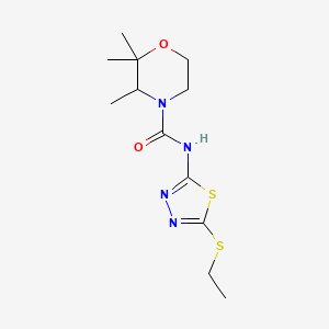 molecular formula C12H20N4O2S2 B7145737 N-(5-ethylsulfanyl-1,3,4-thiadiazol-2-yl)-2,2,3-trimethylmorpholine-4-carboxamide 