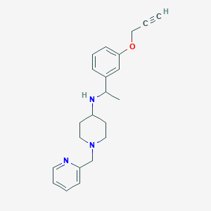 molecular formula C22H27N3O B7145793 N-[1-(3-prop-2-ynoxyphenyl)ethyl]-1-(pyridin-2-ylmethyl)piperidin-4-amine 