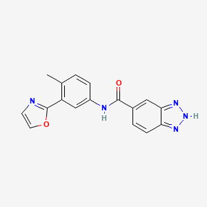 molecular formula C17H13N5O2 B7145843 N-[4-methyl-3-(1,3-oxazol-2-yl)phenyl]-2H-benzotriazole-5-carboxamide 