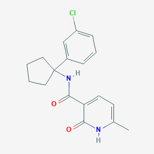 molecular formula C18H19ClN2O2 B7145906 N-[1-(3-chlorophenyl)cyclopentyl]-6-methyl-2-oxo-1H-pyridine-3-carboxamide 
